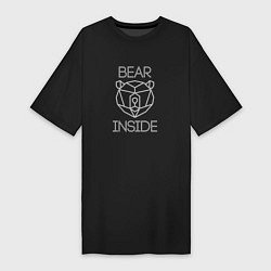 Футболка женская-платье Bear Inside, цвет: черный