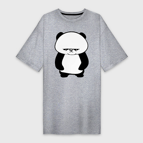 Женская футболка-платье Грусть панды / Меланж – фото 1