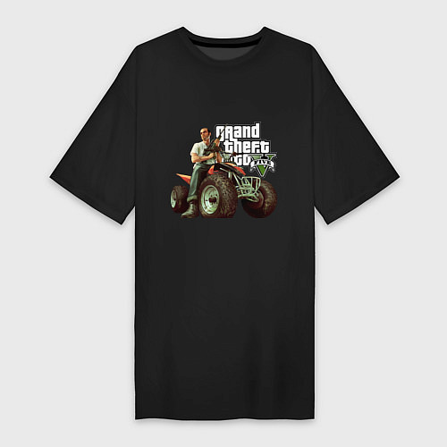 Женская футболка-платье GTA 5: Trevor / Черный – фото 1