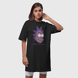 Футболка женская-платье Wubba lubba dub dub, цвет: черный — фото 2