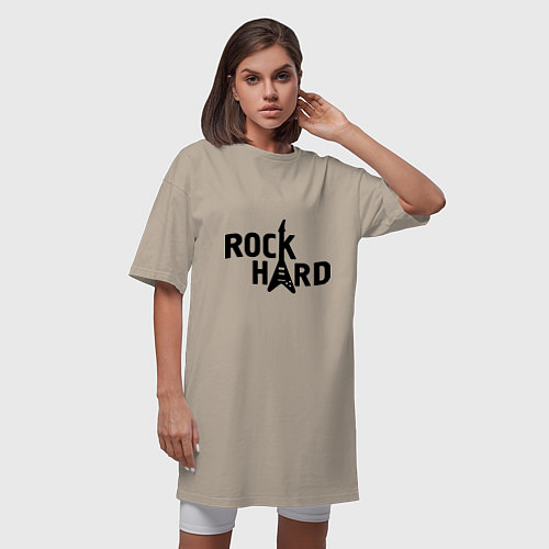 Женская футболка-платье Rock hard / Миндальный – фото 3