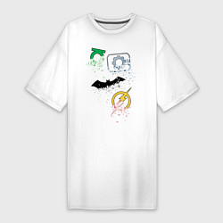 Женская футболка-платье Логотипы Justice League