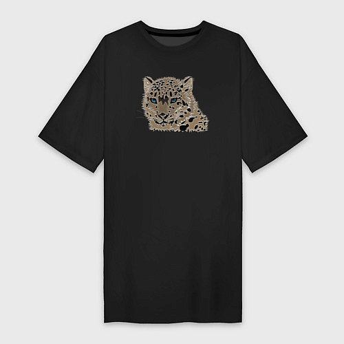 Женская футболка-платье Metallized Snow Leopard / Черный – фото 1
