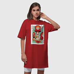 Футболка женская-платье Матрешка, цвет: красный — фото 2