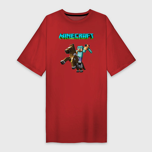 Женская футболка-платье Minecraft / Красный – фото 1