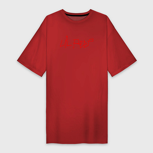 Женская футболка-платье LIL PEEP НА СПИНЕ / Красный – фото 1