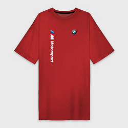 Футболка женская-платье БМВ Мотоспорт, цвет: красный