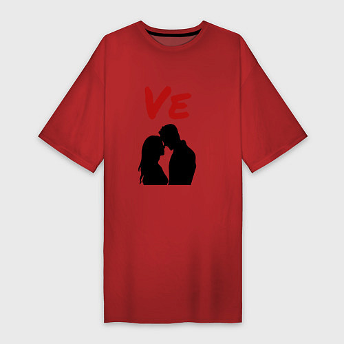 Женская футболка-платье LOVE 2 часть / Красный – фото 1