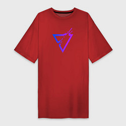 Футболка женская-платье Liquid Triangle, цвет: красный