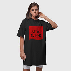 Футболка женская-платье JUST DO NOTHING, цвет: черный — фото 2
