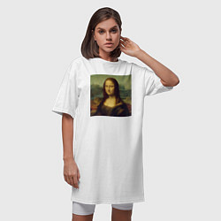 Футболка женская-платье Mona Lisa pixels, цвет: белый — фото 2