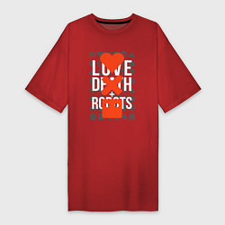 Футболка женская-платье LOVE DEATH ROBOTS LDR, цвет: красный