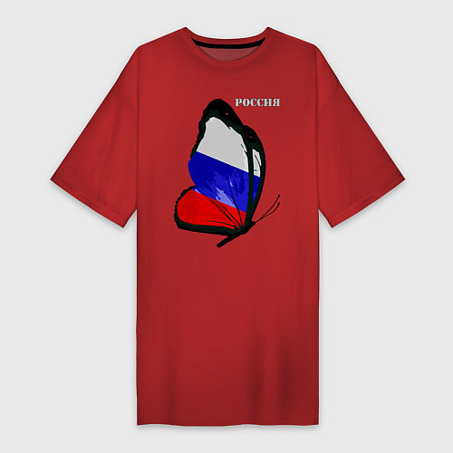 Женская футболка-платье Россия / Красный – фото 1