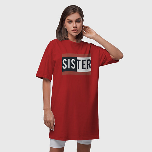 Женская футболка-платье Sister / Красный – фото 3