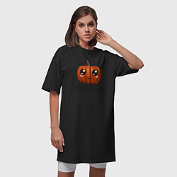 Футболка женская-платье Halloween pumpkin, цвет: черный — фото 2