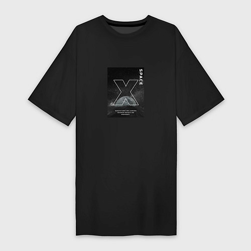 Женская футболка-платье Space X / Черный – фото 1