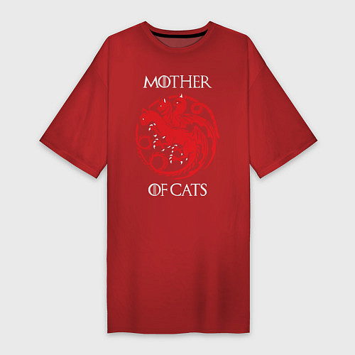 Женская футболка-платье Мать Котов / Красный – фото 1