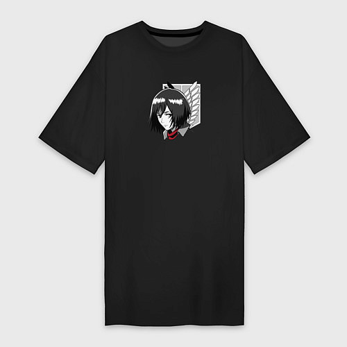 Женская футболка-платье Атака на титанов / Черный – фото 1