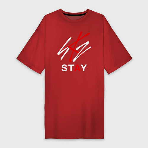 Женская футболка-платье STRAY KIDS / Красный – фото 1