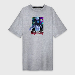 Женская футболка-платье Night City Nier: automata