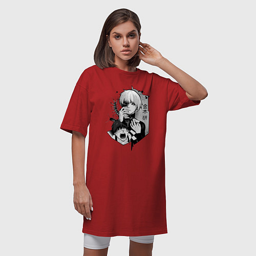 Женская футболка-платье Кен Конеки / Красный – фото 3