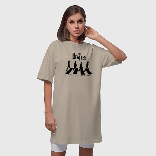 Женская футболка-платье The Beatles / Миндальный – фото 3