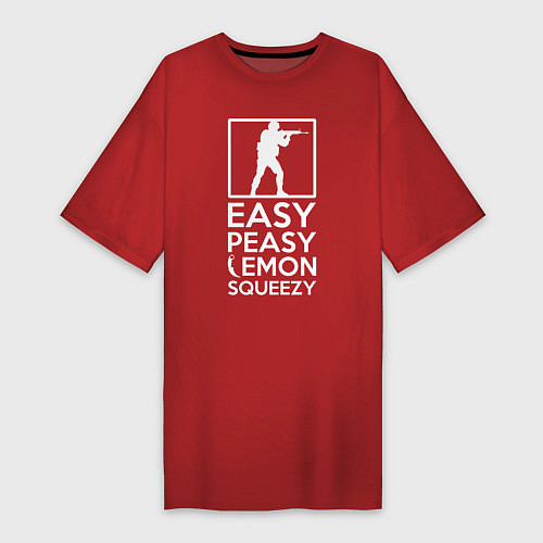 Женская футболка-платье Изи пизи лемон сквизи CS GO / Красный – фото 1