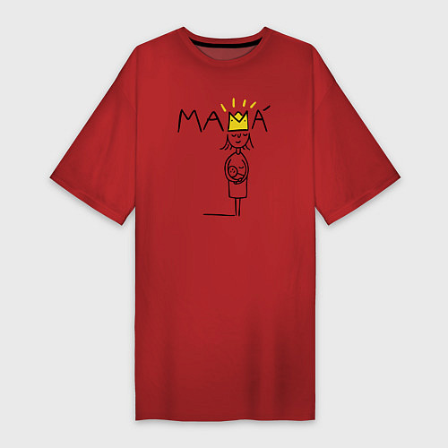 Женская футболка-платье Мама / Красный – фото 1
