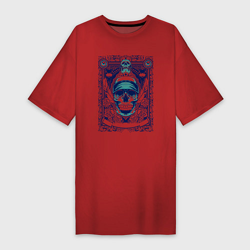 Женская футболка-платье Skull Art / Красный – фото 1