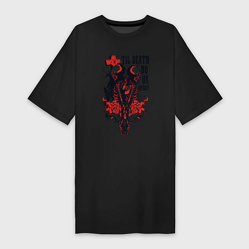 Женская футболка-платье Skull Death / Черный – фото 1