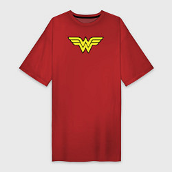 Футболка женская-платье Wonder Woman 8 bit, цвет: красный