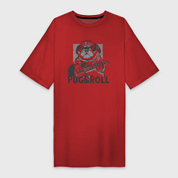 Футболка женская-платье Pug & Roll, цвет: красный
