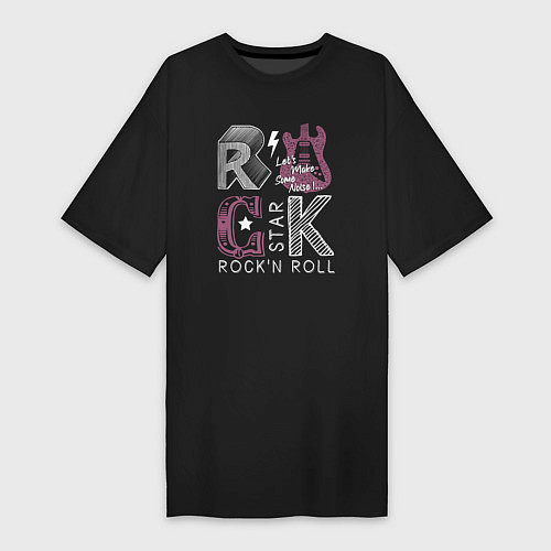 Женская футболка-платье ROCK STAR / Черный – фото 1