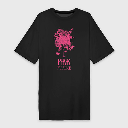 Женская футболка-платье Pink paradise / Черный – фото 1