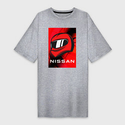Футболка женская-платье Nissan - Paint, цвет: меланж