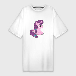 Футболка женская-платье Pony Pink Mammal Purple - Litt, цвет: белый