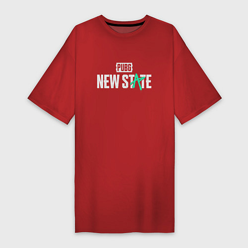 Женская футболка-платье PUBG NEW STATE ПАБГ / Красный – фото 1