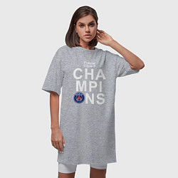 Футболка женская-платье PSG CHAMPIONS, цвет: меланж — фото 2