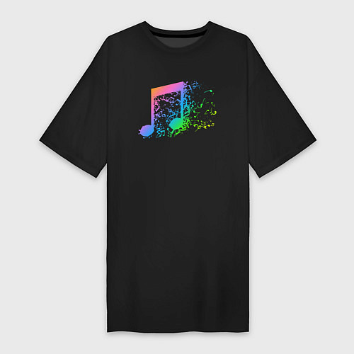 Женская футболка-платье I LOVE MUSIC DJ Z / Черный – фото 1
