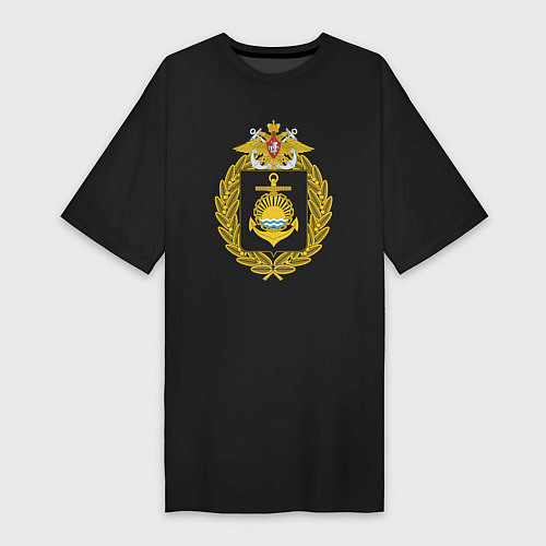 Женская футболка-платье ТИХООКЕАНСКИЙ ФЛОТ ВМФ / Черный – фото 1