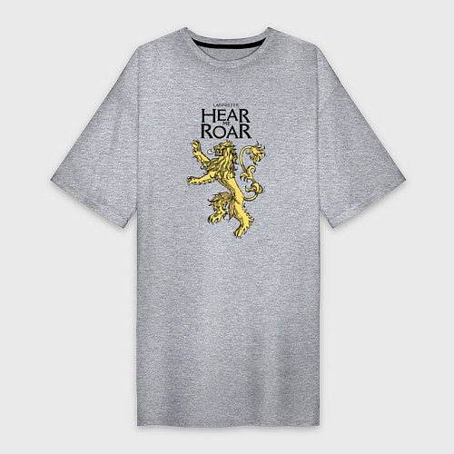 Женская футболка-платье Lannister Hear me Roar / Меланж – фото 1
