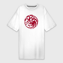 Футболка женская-платье Logo Targaryen Quotes, цвет: белый