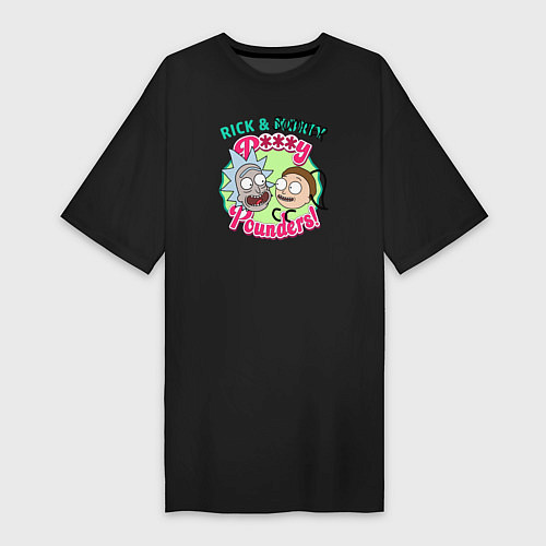 Женская футболка-платье Rick & Summer P***y Pounders! / Черный – фото 1