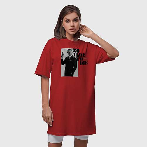 Женская футболка-платье Не время умирать No Time To D / Красный – фото 3
