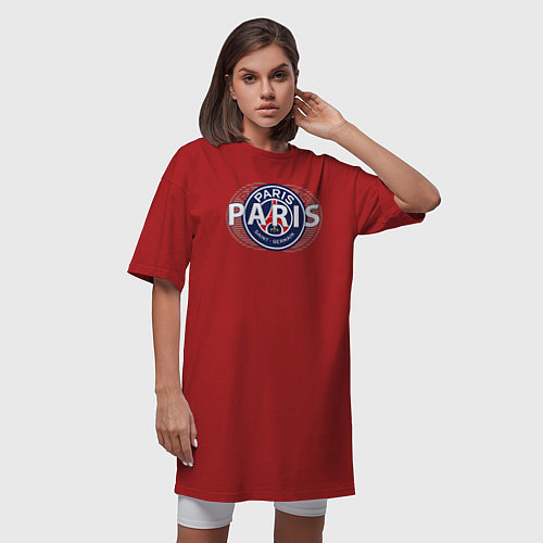 Женская футболка-платье PSG Core Wordmark Graphic New 202223 / Красный – фото 3