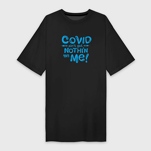 Женская футболка-платье Covid / Черный – фото 1