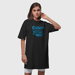 Футболка женская-платье Covid, цвет: черный — фото 2