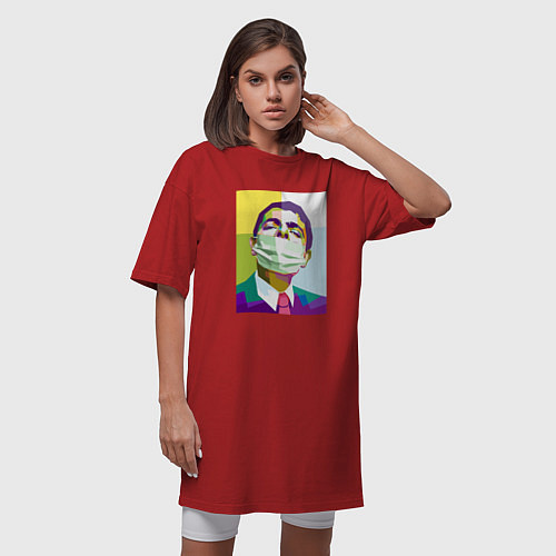 Женская футболка-платье Мистер Бин / Красный – фото 3