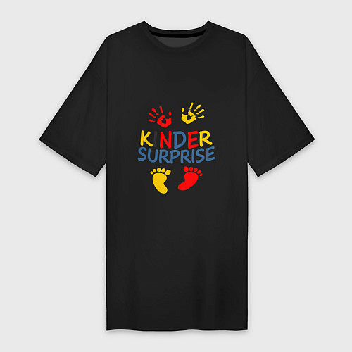 Женская футболка-платье KINDER SURPRISE / Черный – фото 1