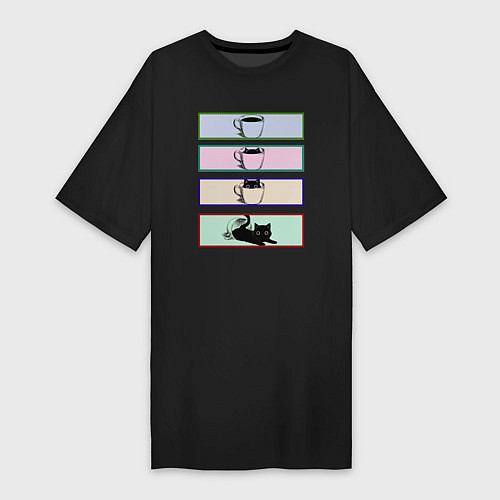 Женская футболка-платье Непоседа / Черный – фото 1